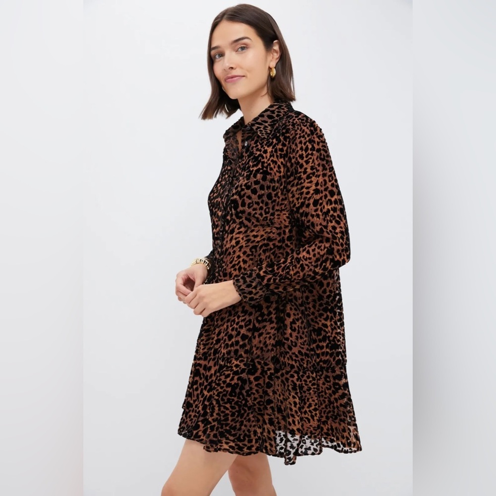 TUCKERNUCK Leopard Velvet Burnout Callahan Shirt Dress SIZE XS
$198